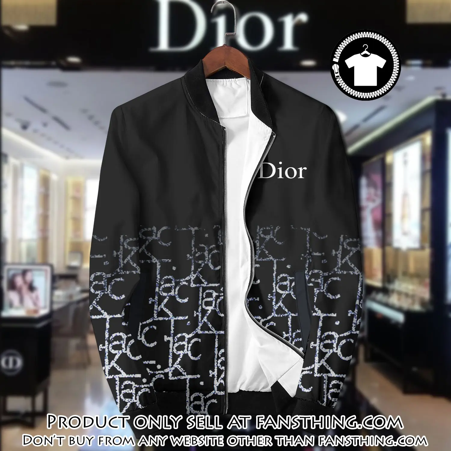 Dior luxury brand varsity zipper jacket vst1029 fst0651133